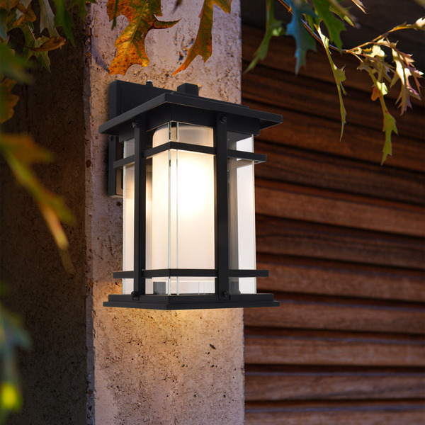 Lutec craftsman-style outdoor LED wall lantern sourced through Costco